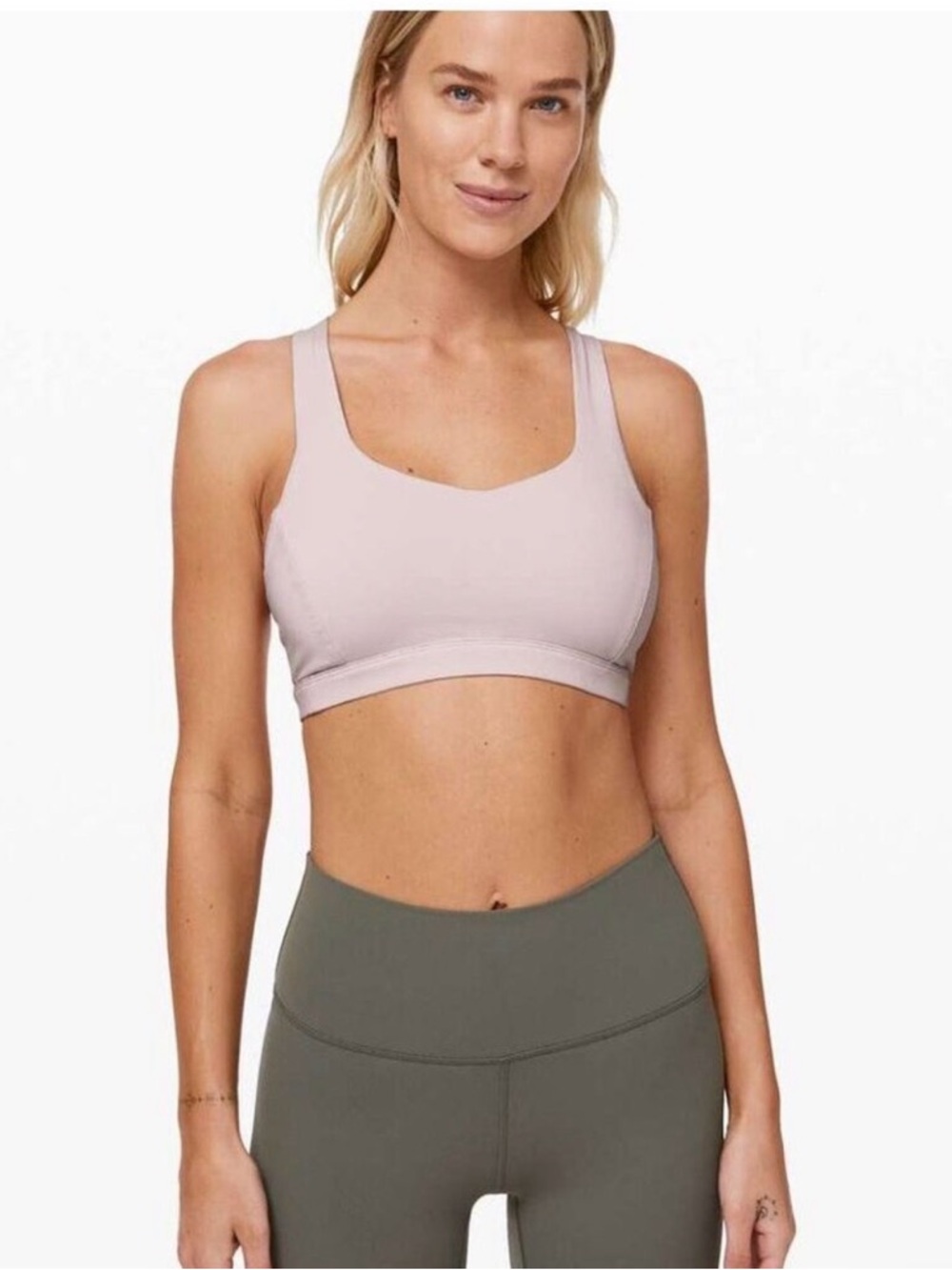 Lululemon Free to Be Serene Bra 4 Pink Bliss Strappy Luxtreme Yogacore